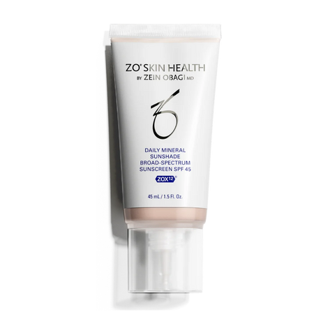 ZO Skin Health Daily Mineral Sunscreen tube on a white background