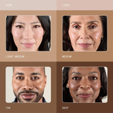 Facial skin color chart with four people representing different skin tones.