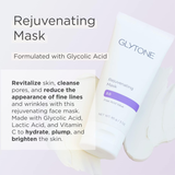 Glytone rejuvenating mask with text on a light background